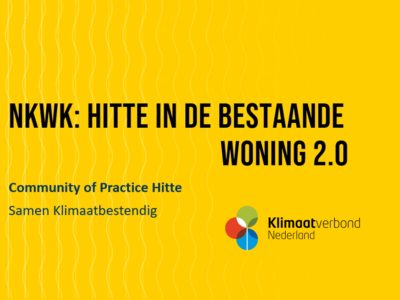 Webinar – Hitte in bestaande woningen 2.0 – Klimaatverbond Nederland NKWK