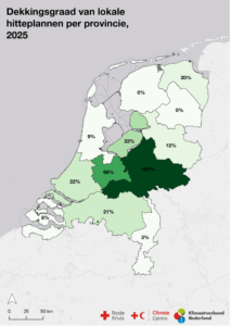 Dekkingsgraad van lokale hitteplannen per provincie